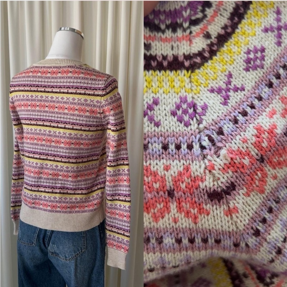 Boden Fair Isle Knit Pullover Wool Blend Size Small. - Picture 6 of 8